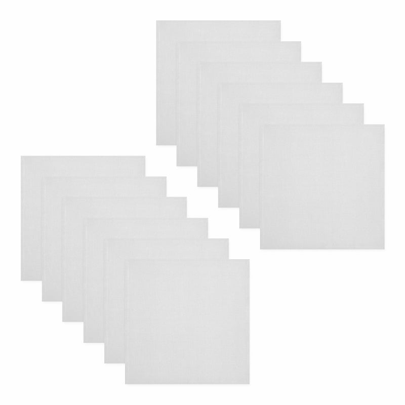 COTTON CRAFT White Dinner Napkins - Set of 12 Classic Pure Cotton Soft Cloth Napkins - Durable Washable Everyday Lunch Brunch Table Restaurant Wedding Party Gift Reusable Napkin - 17 x 17 inches - Image 2